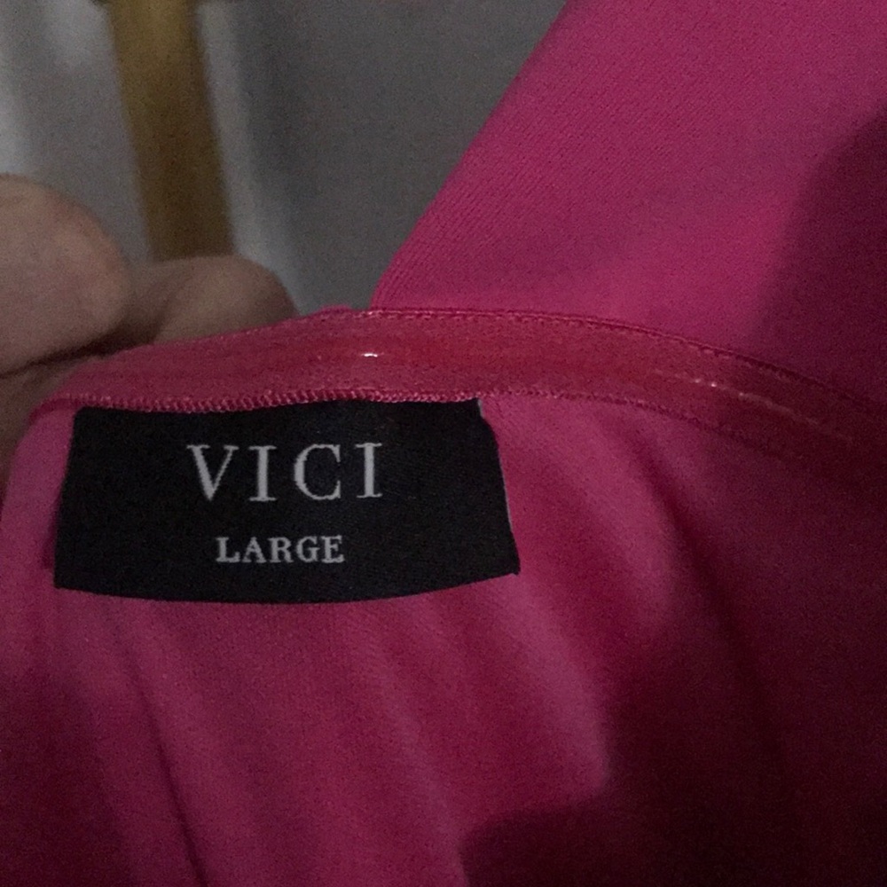 Vici One-Shoulder Hot Pink Bow Cocktail Dress - Picture 3 of 3